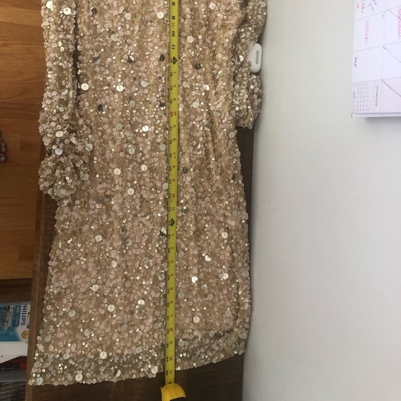 Aidan Mattox champagne sequin cocktail dress - Picture 5 of 6